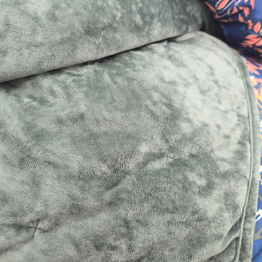 Lush Green Velvet Comforter Double Sided Tropical Distant Lands Verona KING NEW - Picture 4 of 12